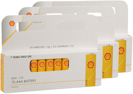 Shell Batterijen - AAA type - 36x stuks - Alkaline