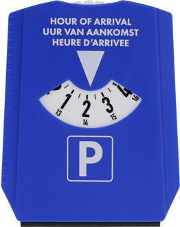 Shell parkeerschijf met ijskrabber - draaischijf voor parkeren - 12 x 15 cm - blauw