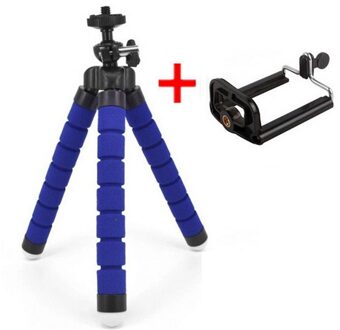 Shellnail Telefoon Clip Houder Mini Flexibele Spons Octopus Statief Smartphone Tripod Stand Camera Mobiele Telefoon Accessoire Ondersteuning blauw statief