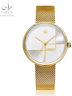 Shengke Gouden Horloge Vrouwen Horloges Dames Milan Mesh Staal Vrouwen Armband Horloges Vrouwelijke Klok Relogio Feminino Montre Femme