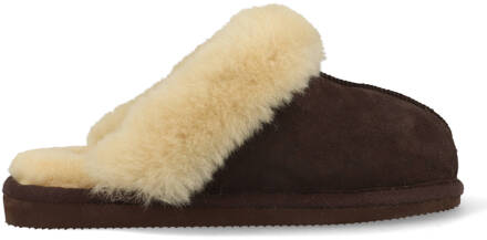 SHEPHERD Pantoffels Jessica 468137 Donker Bruin-39 maat 39