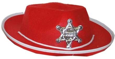 Sheriff Hoed Kind Rood (50cm) Rood - Zalm