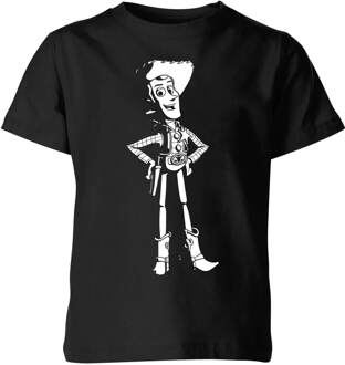 Sheriff Woody Kinder T-shirt - Zwart - 11-12 Years - Zwart - XL