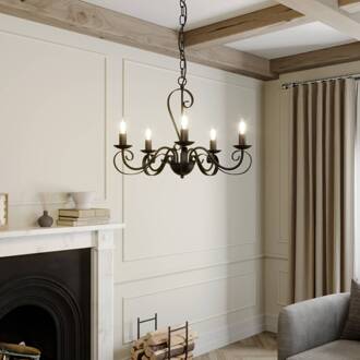 Shervan Kroonluchter, 5-lamps, bruin antiek bruin
