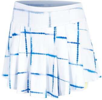 Shibori Plaid 13.5in Rok Dames-Wit,Blauw