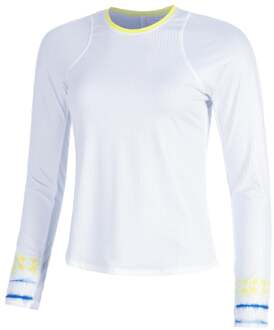 Shibori Wave Longsleeve Dames-Wit