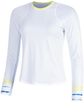 Shibori Wave Longsleeve Dames-Wit