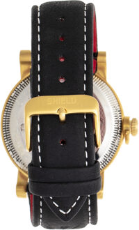 Shield Berge lederen band heren duikhorloge Goud