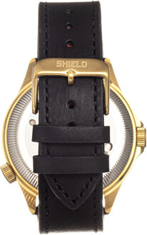 Shield Palau lederen band heren duikhorloge met datum Goud