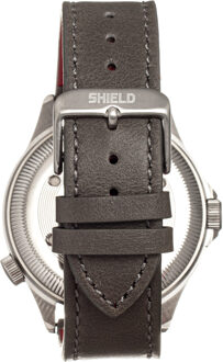 Shield Palau lederen band heren duikhorloge met datum Grijs