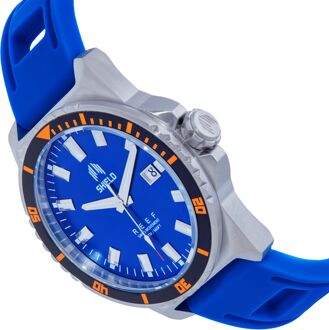 Shield Reef Band horloge met datum - blauw - maat