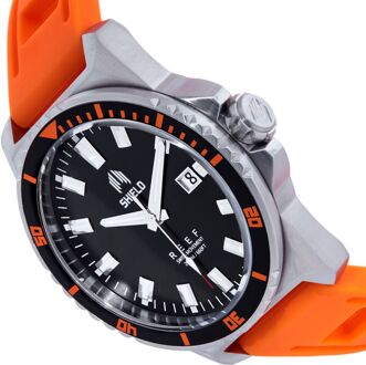 Shield Reef Bandhorloge met datum - oranje