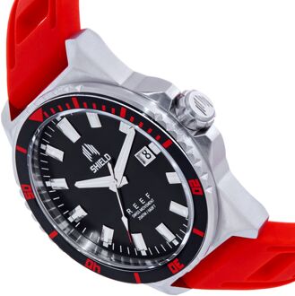 Shield Reef Bandhorloge met datum - rood - One Size