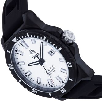 Shield Reef Bandhorloge met datum - zwart/wit - One Size