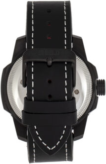 Shield Shaw lederen band duikhorloge voor heren met datum Zwart