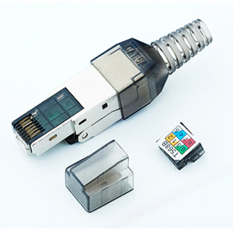 Shielded Crystal Head Cat6a Ethernet RJ45 Adapter Adsl Modem CAT6A Plug Reusable Types Crystal Head Ethernet Connector 10 Gigabi