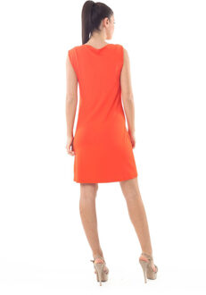 Shift jurk met omgekeerd plooidetail Bordeaux