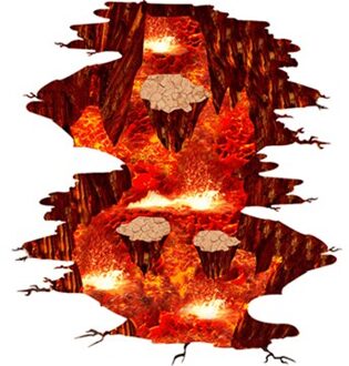 [Shijuekongjian] Magma 3D Muurstickers Verwijderbare Diy Decoratieve Decals Voor Woonkamer Baby Slaapkamer Vloer Woondecoratie