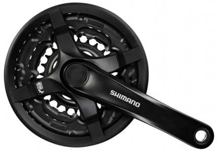 Shimano Crankstel 48/38/28 - FC-TY501 met Kettingscherm - Zwart