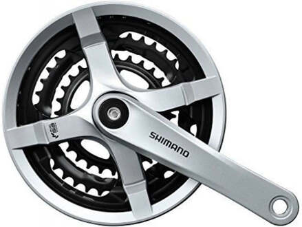 Shimano Crankstel Shimano FC-TY501 6/7/8 speed 170mm 48x38x28T met kettingscherm - zilver