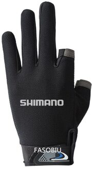 Shimano Mannen Vrouwen 3 Vingers Cut Outdoor Sport Wandelen Handschoenen Lente Katoen Waterdicht Anti-Slip Duurzaam Vissen handschoen zwart