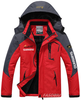 Shimano Outdoor Men's Fishing Jacket Plus Size Fleece Thicker Fishing Clothing Windproof Riding Male Warm Cotton Fishing Clothes