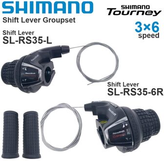 Shimano Tourney Revoshift SL-RS35 Fiets Versnellingspook 3 × 6S 3 × 7S 6V 7V 18 21 Speed Shifters Pairs Omvatten Kabel 6v(pairs)