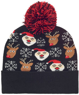 Shimas kerst gebreide muts Zwart - One size