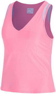 Shimmer V-Neck Tanktop Dames-Roze