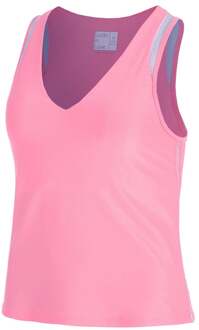 Shimmer V-Neck Tanktop Dames-Roze