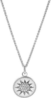 'Shine' Dames 925 Sterling Zilveren Set: Ketting + Oorbellen + Ring - Zilver SET-7576 - R 1/2