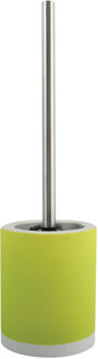 Shine Toilet/wc-borstel houder - keramiek/metaal - appelgroen - 38 cm - Toiletborstels