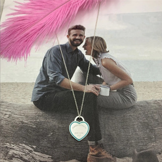 SHINETUNG S925 Sterling Silver green heart-shaped enamel beaded pendant necklace, 1: 1 high-end female jewelry with logo.