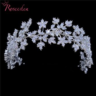 Shining AAA Zirkoon Tiaras en Kronen Zirconia CZ Diadeem Party Bruiloft Hoofdband Vrouwen Bruiden Haaraccessoires Sieraden RE3663