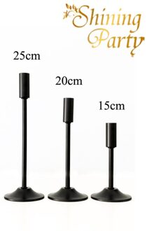 Shining Party Black Metal Kandelaars, Bruiloft Centerpieces, Kandelaars, Bruiloft Partij Kerst Bar Woondecoratie 25cm