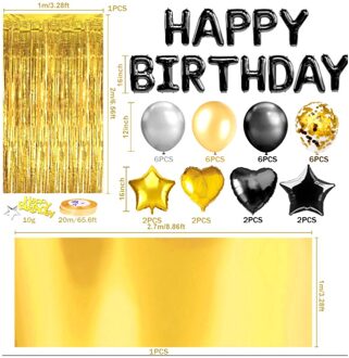 Shiny Ballon Birthday Party Gold Decoratie Banner Ballonnen Fringe Gordijn Folie Tafelkleed Hart Ster Folie Confetti Ballonnen Agaat