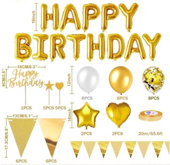 Shiny Ballon Birthday Party Gold Decoratie Banner Ballonnen Fringe Gordijn Folie Tafelkleed Hart Ster Folie Confetti Ballonnen LASER