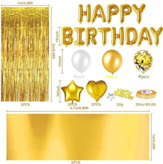 Shiny Ballon Birthday Party Gold Decoratie Banner Ballonnen Fringe Gordijn Folie Tafelkleed Hart Ster Folie Confetti Ballonnen smaragd