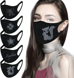 Shiny Rhinestones Adult Mask Protective Mouth Mask Reusable Mouth Cover Washable Face Mask Cloth Mouth Caps mascarillas