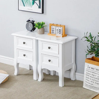 Ship to Europe 2Pcs/Set Nordic Simple And Stylish Wood Nightstands Dresser Bedside End Table Bedroom Furniture Night Stand HWC