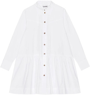 Shirt Dresses Ganni , White , Dames - M,S