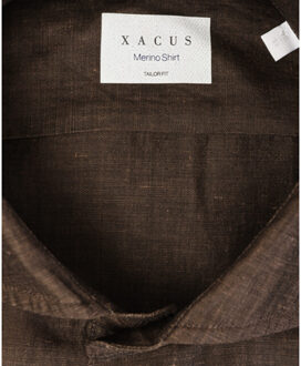 Shirt linnen - - maat 44 (XL) Bruin