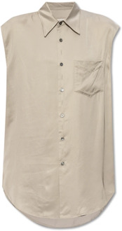 Shirt met achteropening MM6 Maison Margiela , Gray , Dames - S,Xs,2Xs