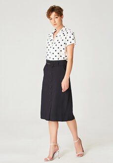 Shirt met korte mouwen en polka dot print Wit