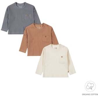 Shirt met lange mouwen 3-pack multi colour Grijs - 68