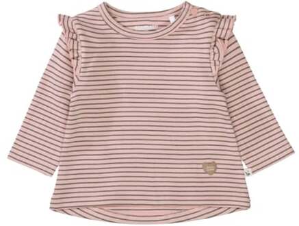 Shirt met lange mouwen blush gestreept Roze/lichtroze - 62