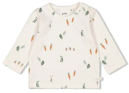 Shirt met lange mouwen Eat Your Veggies Off white Wit - 74