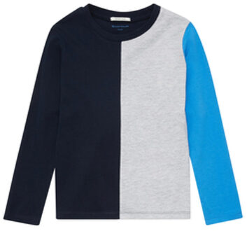 Shirt met lange mouwen met Color blokkering donkerblauw - 104/110