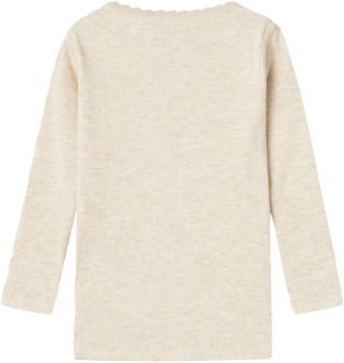 Shirt met lange mouwen Nmfkab Peyote Melange Beige - 92
