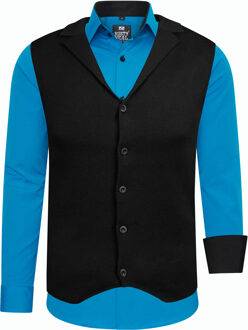 Shirt met vest set van 2 Blauw - 4XL